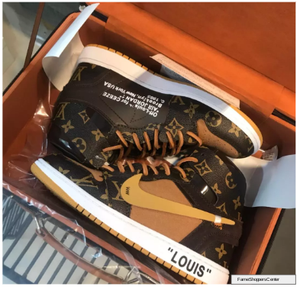 NEW FASHION] Louis Vuitton Gold Air Jordan 11 Sneakers Shoes LV